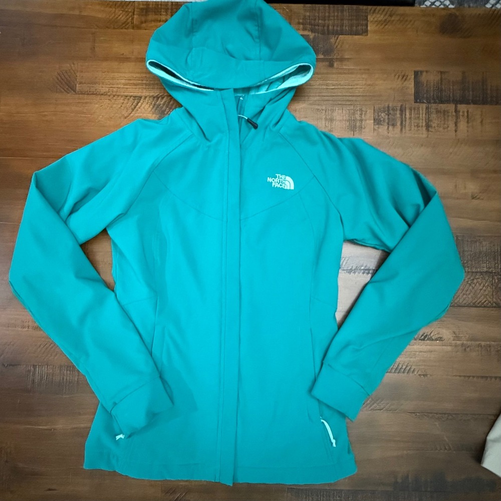 The North Face‎ Women's Hooded Softshell Jacket Teal Outdoor Coat